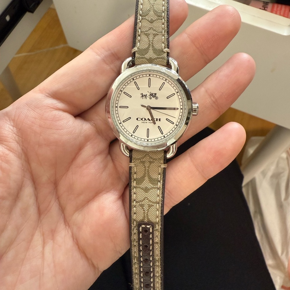 Coach Tan and Brown Signature Watch